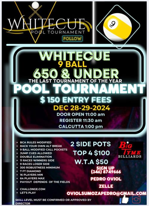 Whitecue 650 & Under Tournament